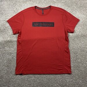 Ten Thousand The Durable Logo Tee Shirt Men's L Red Workout Walking Athletic
